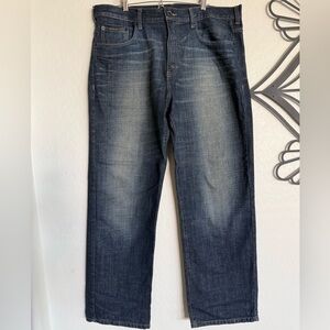 CALVIN KLEIN Men's Dark Wash Blue Straight-Leg Jeans - 36